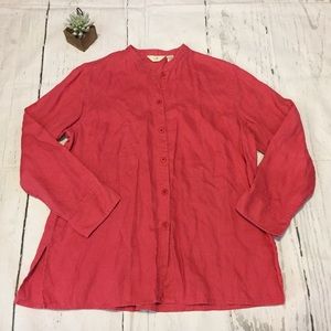 J. Jill women’s Coral Pink Button Front Tunic sz M